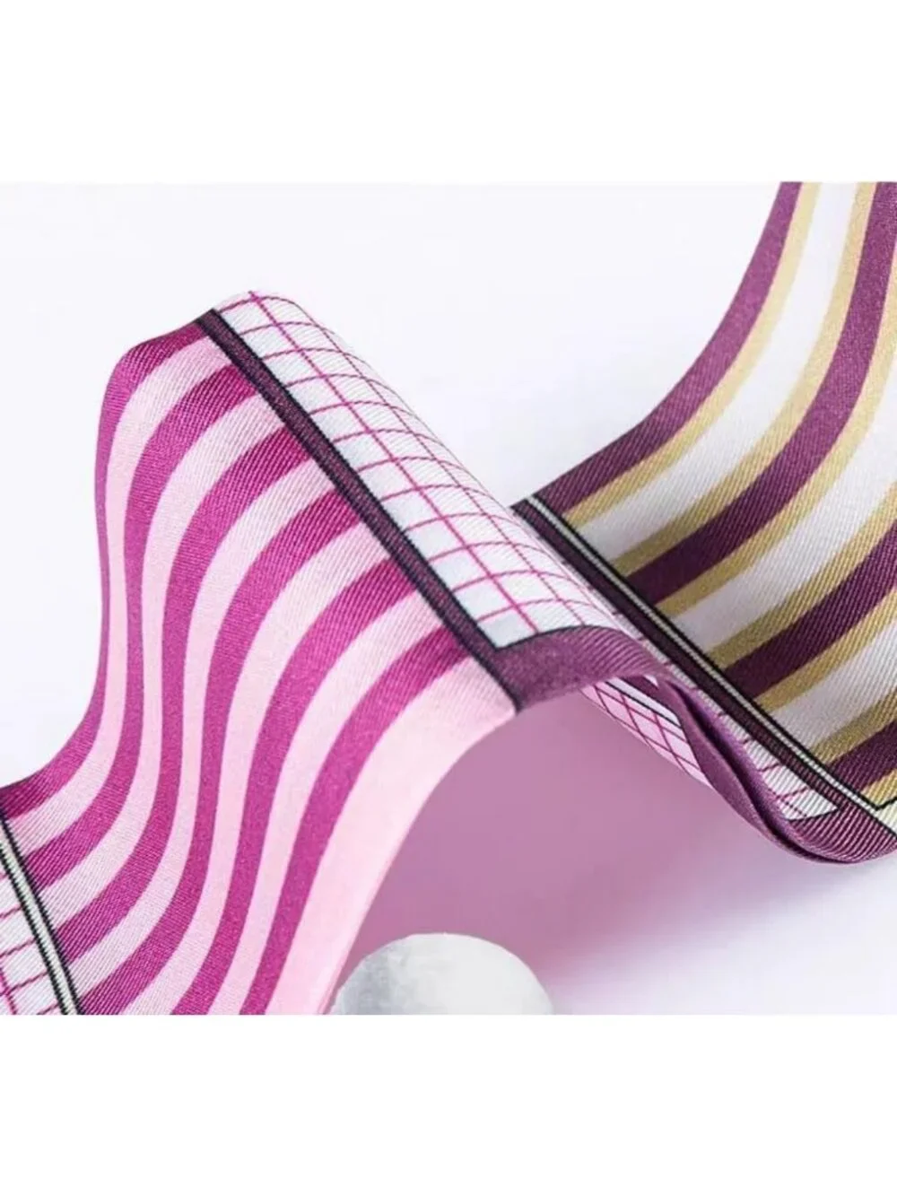 2Pcs 100% Mulberry Silk Scarves - Versatile Skinny Ribbons for Hair, Bags
